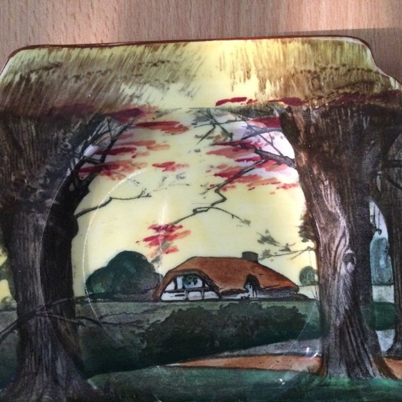 Royal Doulton woodland series small 5" plate square shape beautiful rural scene - Picture 2 of 5